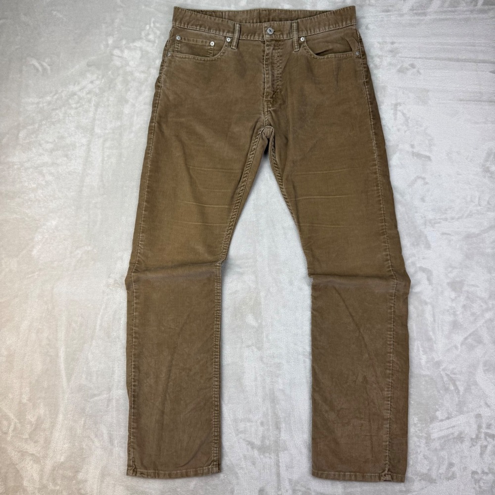 Levis Pants Mens 34x34 Brown 511 Skinny Fit Corduroy 5 Pocket Logo Casual Preppy